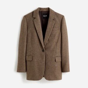 Madewell Brown Checkered Blazer